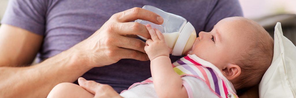 baby drinking formula