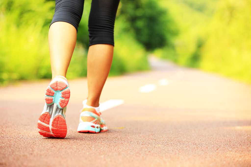 woman walking road